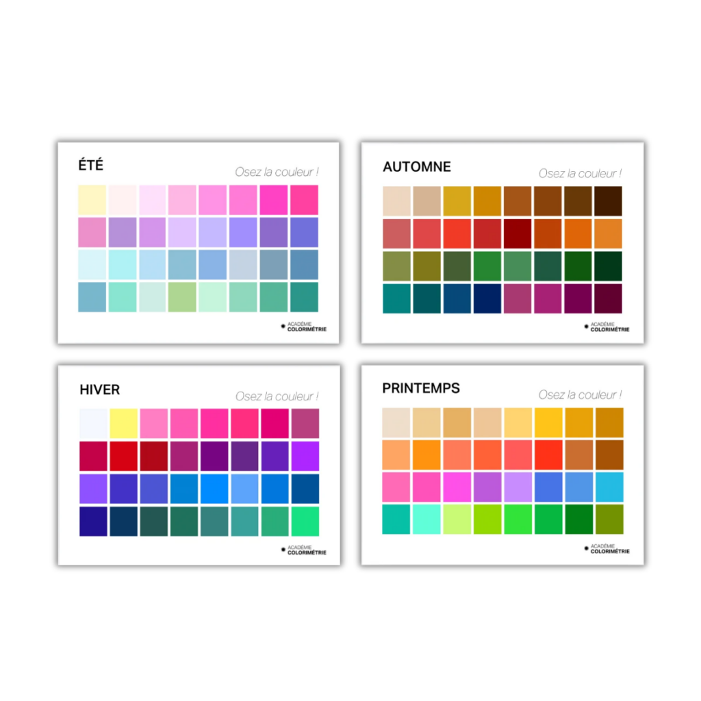 Contenu : Cartes Print A5 – Couleurs Idéales 4 saisons (Lot de 100)