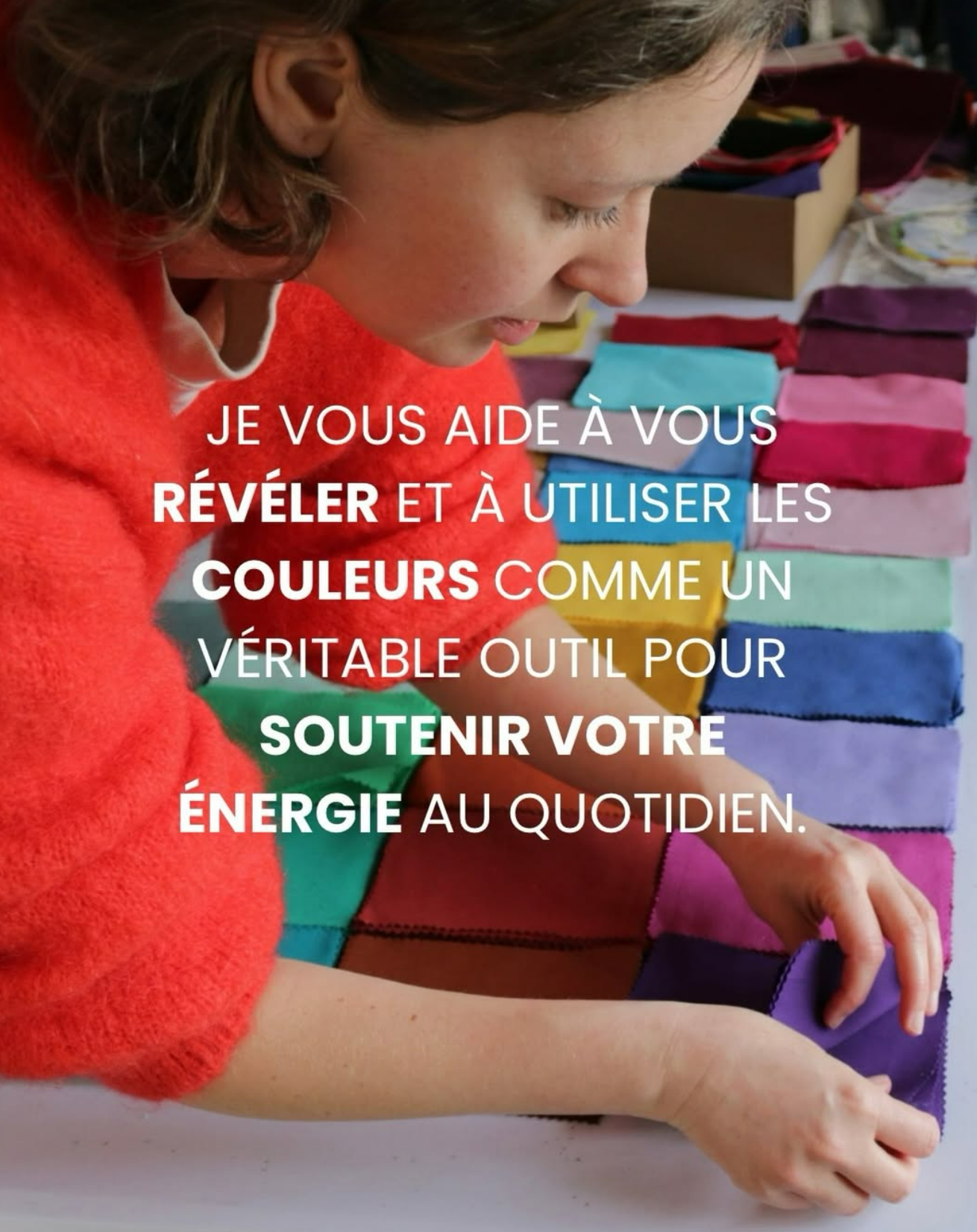 Fanny Cardon lors d'une séance de colorimétrie